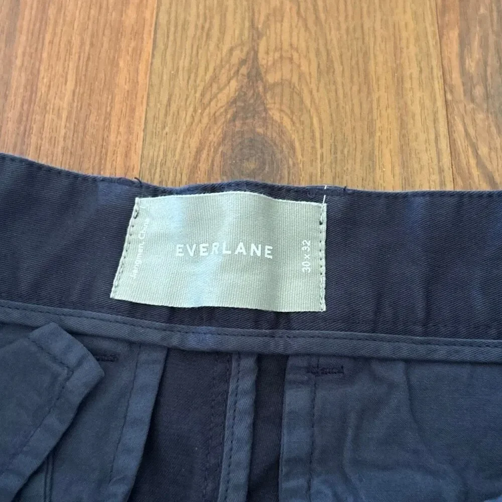 NWT Everlane navy the midnight Slim Chino Size 30×32 perfect work pant flat fron